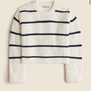NWT jcrew Heritage cotton fisherman crewneck sweater in stripe size large